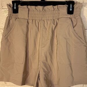 Grace Karin Beige High-Waisted Shorts